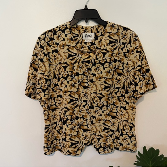 VINTAGE Black And Cream Floral 2 Piece - Picture 9 of 11